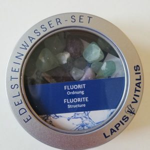 Wasserstein-Mischung Ordnung in Metall-Geschenkdose (Flurit)